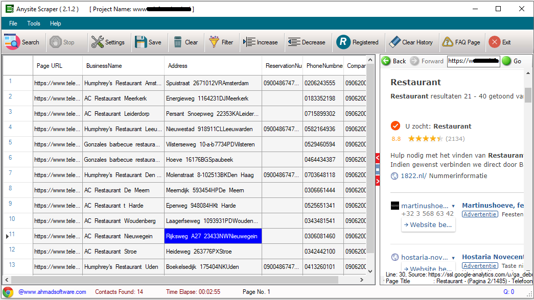 Anysite Web Data Extractor Screenshot